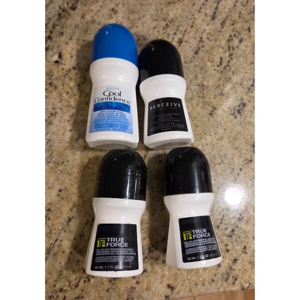 Lot of 4 AVON True Force Roll-On Deodorant & Perceive & Cool Confidence